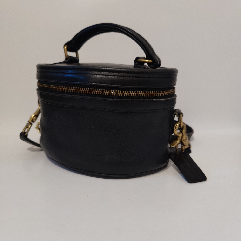 Coach Black Leather Top-Handle Crossbody Bag with Gold Hardware - Picture 8 of 12
